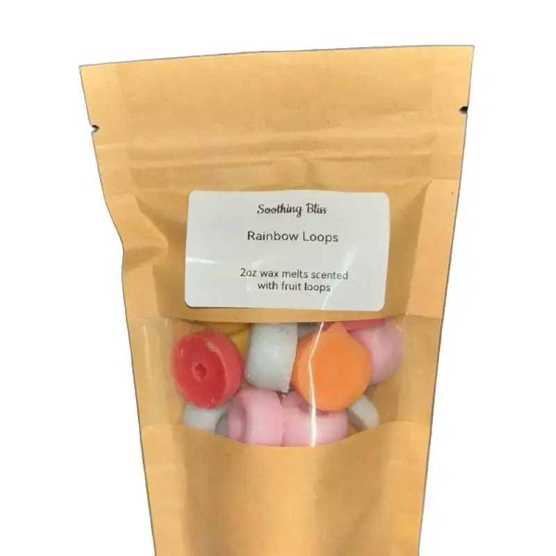 Rainbow Loops Wax Melts - 2oz Scented Wax Melt with Fruit Loops - Ideal for Candle Decor