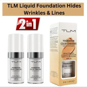 TLM Color Foundation Liquid Base Makeup 2 Pack, BB Cream Concealer, 30ml Cosmetic Blemish Balm Flawless