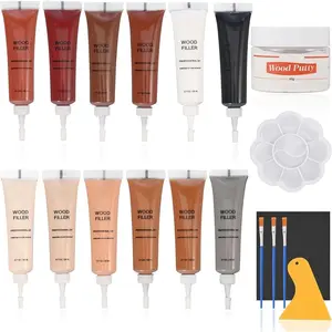 Wood Repair Kit for Wood Scratch Repair and Laminate Scratch Repairs 12 Colors Filler Paste to Fix Scratches Cracks Holes on Laminate Vinyl Furniture Table Door Cabinet