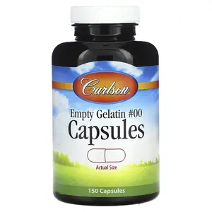 Carlson Empty Gelatin Capsules #00, 150 Capsules