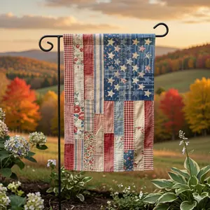 America 250 Garden Flag, Patriotic Floral Porch Decor, 250th Birthday of America Flag, 4th of July Outdoor Yard Sign(Pole, Hooks, Or Fasteners Are Not Included)