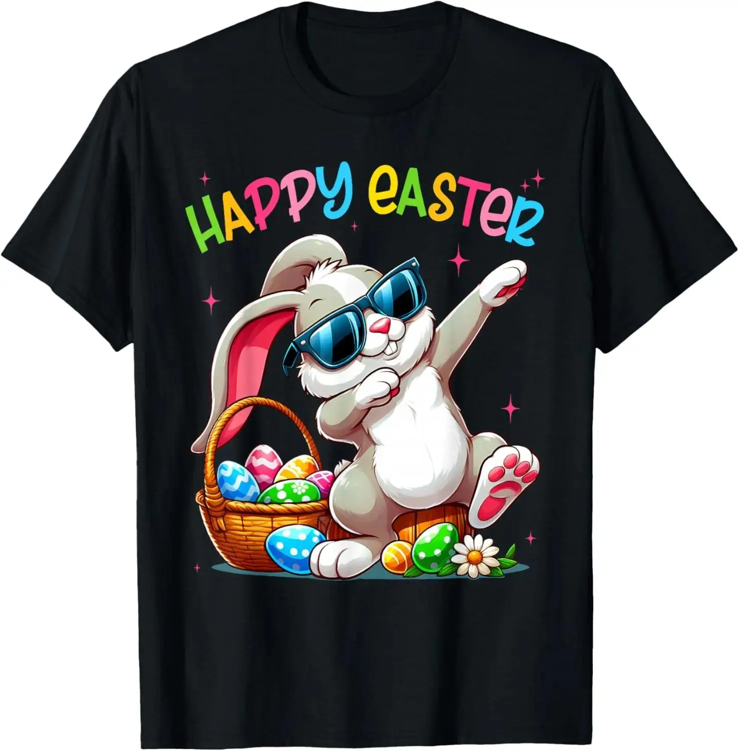 Unisex Funny Dabbing Bunny Easter Happy Easter for Boys Girls Adult T-Shirt