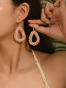 Handmade Boho Crystal Beaded Earrings, Colorful Dangle Ear Studs, High-Quality Glass Material, Perfect Gift for Women