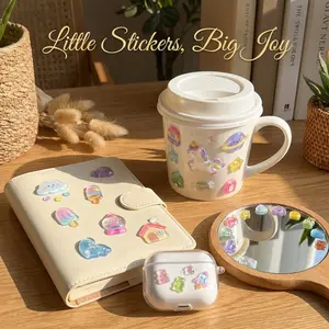 3D Cute Animal Stickers, Epoxy Resin Relief Decor, Waterproof Removable, Ideal for Diaries, Phone Cases, Water Bottles, Scrapbooks
