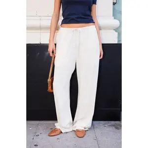 John Galt Women's Cream Floral Anastasia Tie Sweatpants