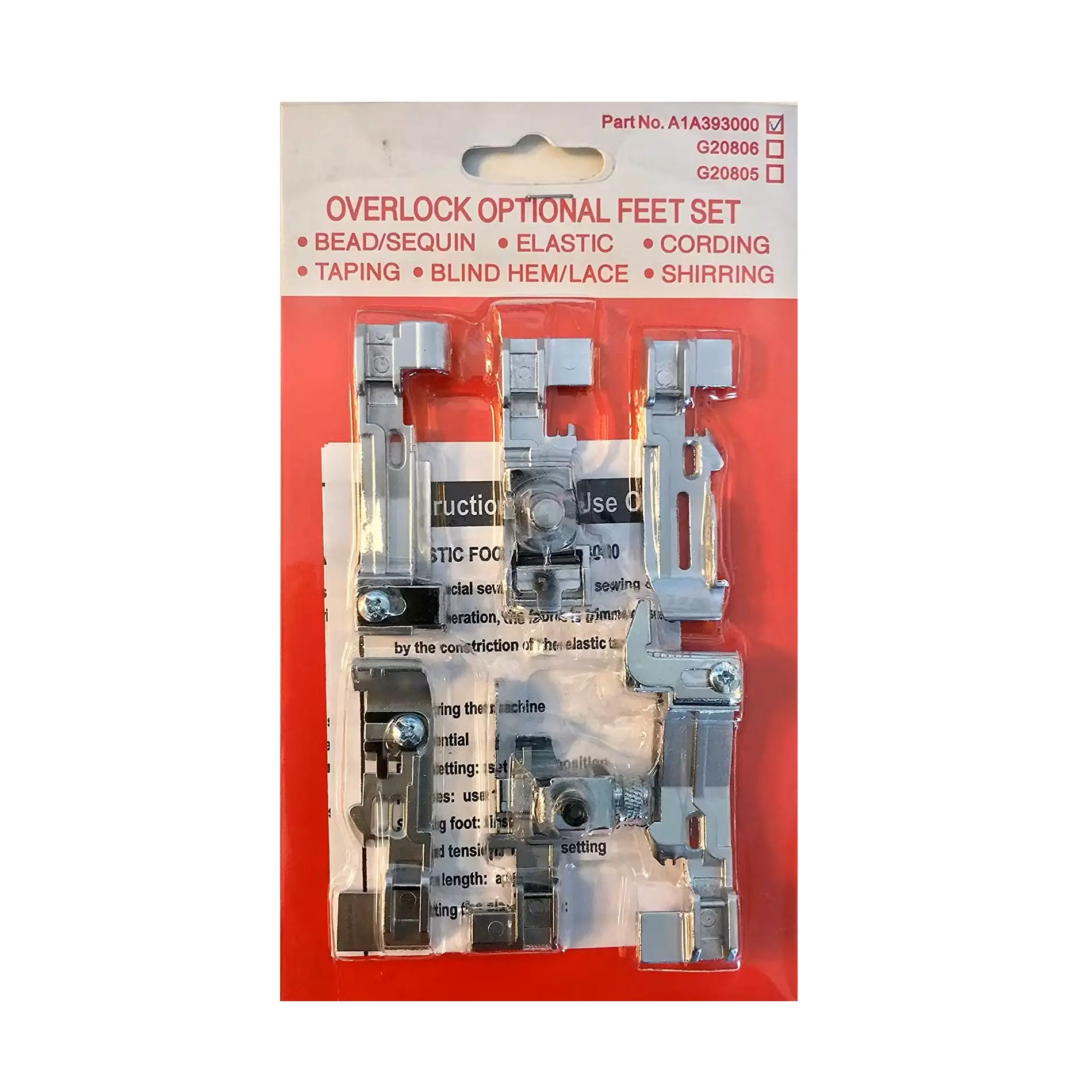 JUKI 6pc OverLock Presser Foot Set for MO-50E/80CB 40134119