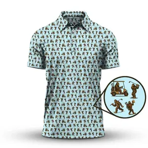 Funny Bigfoot Golf Polo Shirt Men’s Athletic Fit Performance Shirt Comfortable Stylish Casual Wear