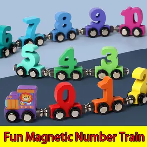 Magnetic Number Push-Pull Toy Cars, Kids' Toys with Various Designs – Kids' Favorite, Sensory Stimulation, Color Recognition, Educational Toys, Gift-Ready Color Box Packaging, Top Gift Choice