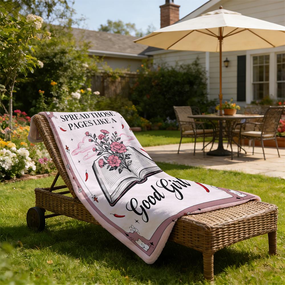 Booktok Girl’s Dream Blanket – For Readers Who Love Their Books Spicy Perfect Gift for Spicy Book Lovers – "Good Girl" Book Blanket for Birthdays & Book Club Bold Design to Elevate Your Reading Space Suitable for all four seasons