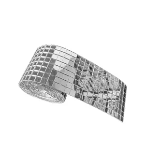 Self-adhesive Mosaic Mirror Wall Sticker, 1/5/10 Rolls Creative Plaid Pattern Peel & Stick Tile Sticker, Decorative Mosaic Sticker for DIY Crafts, 3D Mirror Patch for Home & Party Decoration