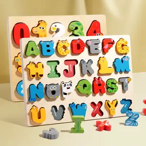 3D Colorful Alphabet Number Puzzle, Montessori Wooden Educational Toy, Early Learning Math Shapes, Cognitive Development Game for Kids, Shape Recognition Puzzles, Wooden Jigsaw Puzzle, Montessori Puzzles Gift
