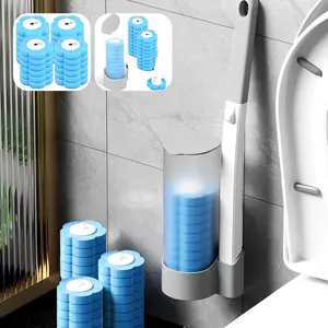 Disposable Toilet Brush Set - Long Handle & Wall-Mounted for Ultimate Convenience!