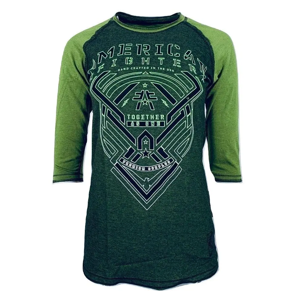 American Fighter Dellroy Women's Long-Sleeve Round Neck Printed Graphic T-Shirt in a Casual Cotton Blend