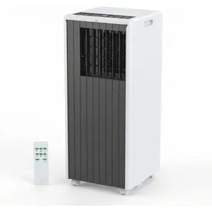 8000 BTU Portable Air Conditioner, 4-In-1 Quiet Portable AC Unit Up to 350 Sq.Ft, Portable Ac With Cooling, Fan, Dehumidifier,Energy Saving & Remote Control, for Rooms/Living Room, Dark Gray