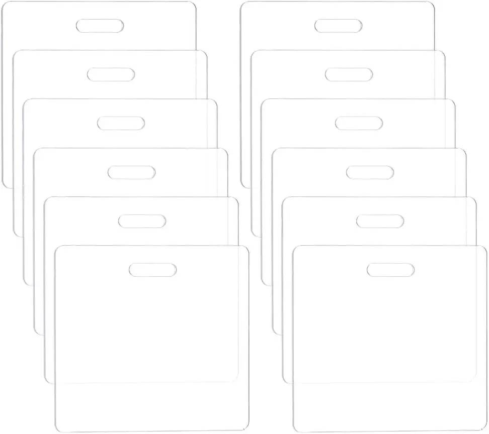 12-Count DIY Badge Buddy Blanks Set, 3.1x3.3in Id Card Holder with 20.2x5.2mm Hole, Badge Buddy Nursing Office Accessories for Nurse, Lab Tech