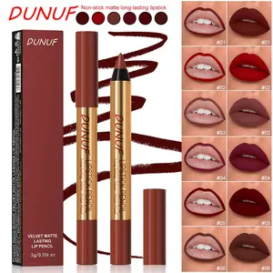 6-Color Velvet Matte Lip Liner, Highly Pigmented, Easy To Apply, Long-Lasting, Transfer-Proof, Non-Stick Cup Lip Pencil