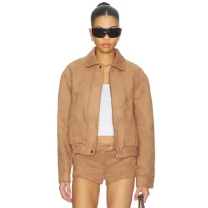 MORE TO COME Graysen Faux Suede Jacket in Tan