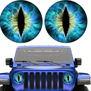2pc Beast Eyes Headlight Decals, Car Stickers for Headlights, Unique Design Vehicle Accessories, Enhance Your Car's Look, Universal Car Sticker, Car Vehicle Decoration