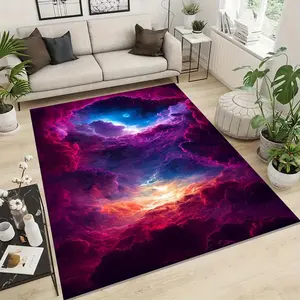 Cosmic Nebula Print Area Rug, Decorative Fluffy Rug Soft Plush Floor Mat for Living Room Bedroom Gaming Room Aesthetic Home Decor
