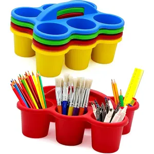 4 Pack  for Classroom, Classroom Pencil , Durable Table Cup Drink Holder, Sturdy Schools Desk Bin, Craft , Colorful Art  Caddies for School , Teacher Organizer