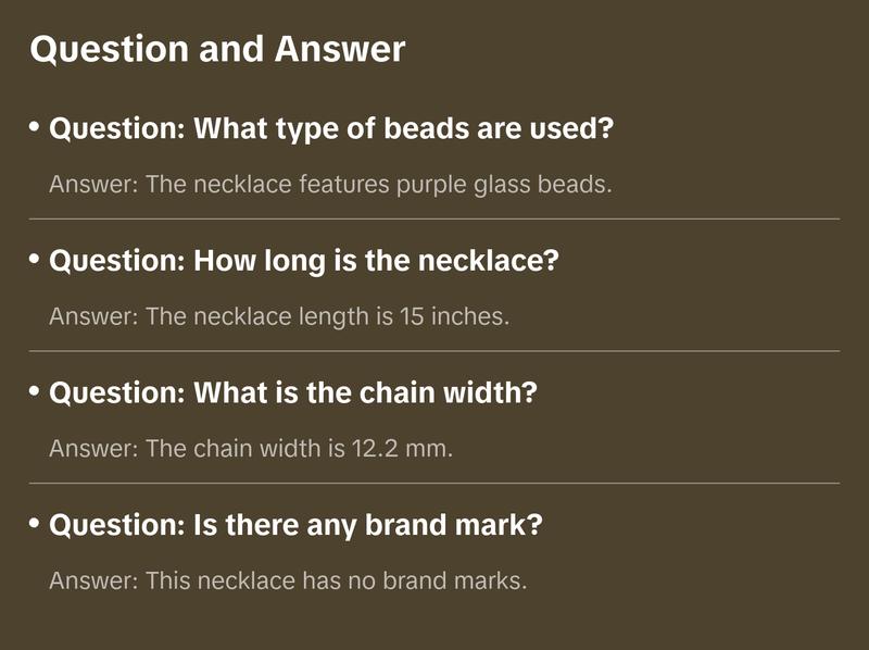 Purple Glass Bead Vintage Necklace