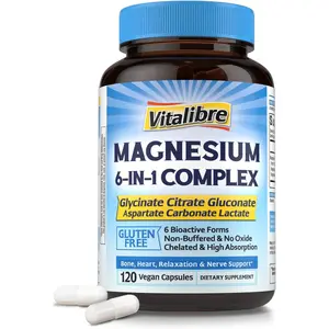 Magnesium Complex Supplement 260mg Chelated Magnesium Bone Nerve Relaxation Support 120 Capsules