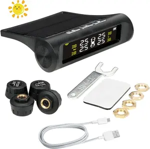 Tire Pressure Monitoring System,TPMS with Solar Charging&USB Charging,5Alarm Modes, Real Time Monitoring Pressure and Temperature, Auto& Color Display Screens,Suitable for 4 Wheeled Vehicles