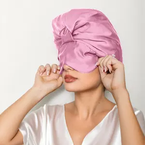 Bonnet with Eye Mask, Satin Sleep Cap & Sleep Mask Set for Hair Protection