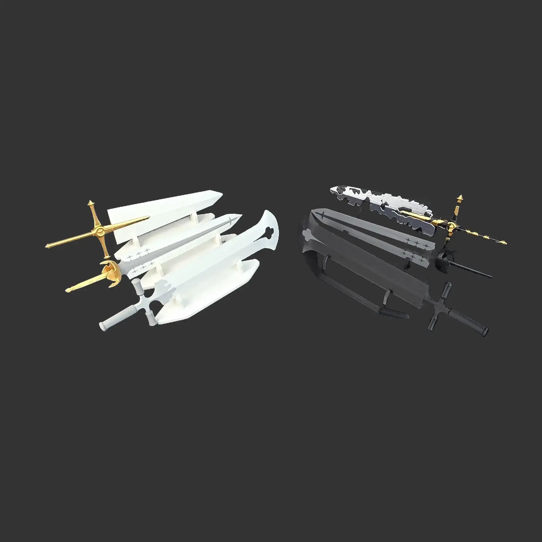 Anime-Inspired Mini Sword Bundle 3 or 6 Full-color 10" Fantasy Swords Lightweight Display-ready Collector Friendly Fan-made Prop Collection