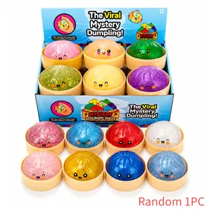 Glitter Dumpling Squishy with Box, Soft Sensory Squeeze Toy for Stress Relief, Mystery Glitter Dumplings, Decompression Dough Random 1PC