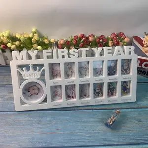 Growth Record Month Old Photo Frame Creative Photo Frame, For Tabletop Stand Or Wall Hanging (40*19*2.5cm/15.74*7.48*0.98in)