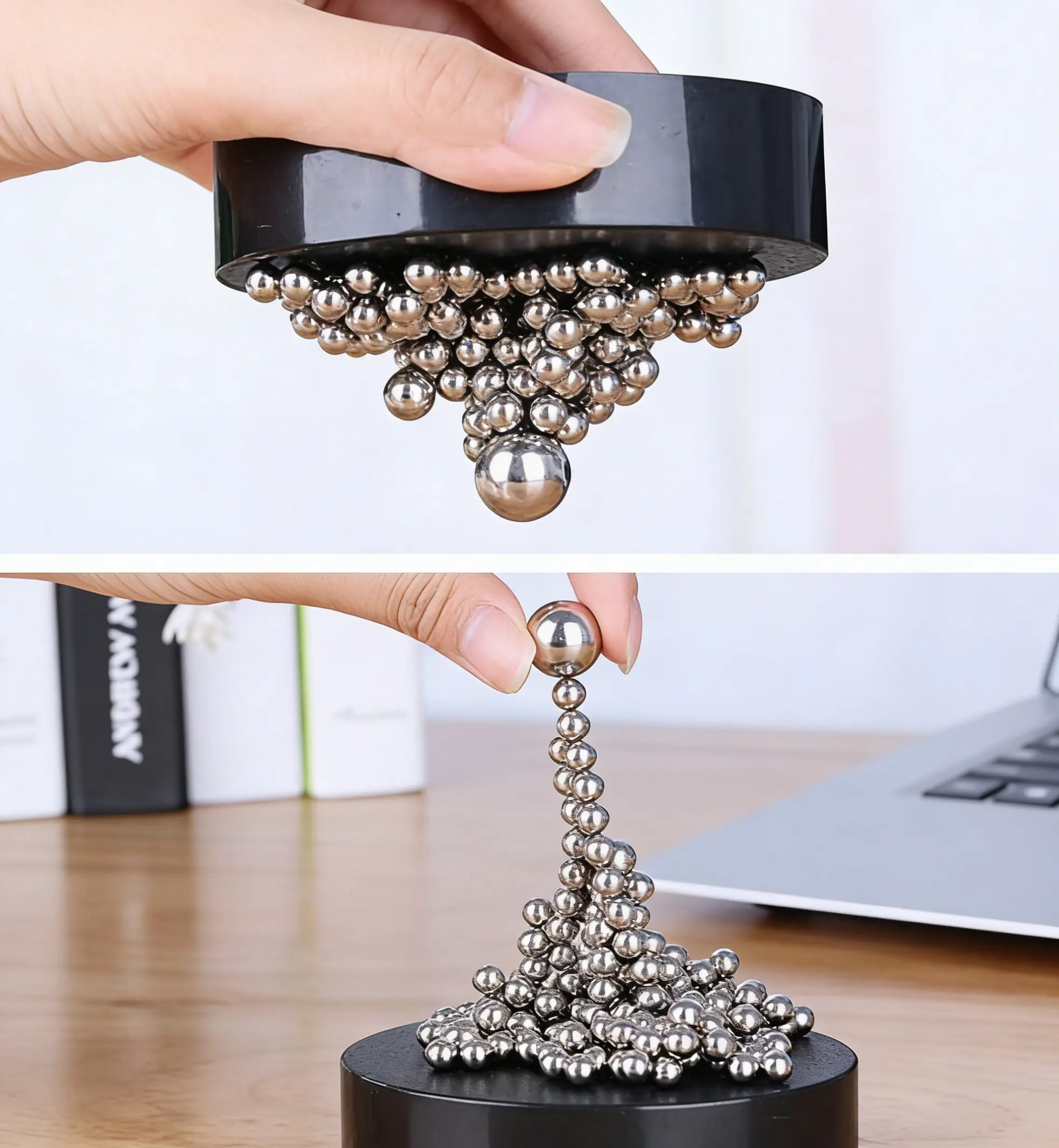 Magnetic Steel Balls Hand Stress Relief Desk Sculpture - Creative Learning Item for 12+ Years, Office Ornament, Special Occasions Desktop Gift (Toys & Hobbies Classic & Novelty Stress Relief Picks)