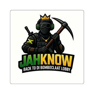 JahKnow Soldier Logo Square Sticker Gaming Reggae Emblem Durable 100% Vinyl Construction with 3M Acrylic Adhesive Glossy Finish Scratch Resistant