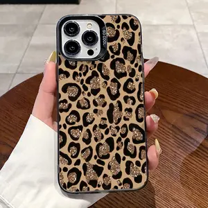 Phone Case for iPhone 17 Air iPhone 16 15 Pro Max 14 Plus 16E 13 12 11 X XS XR Glistening Leopard Pattern Matte Shockproof Anti-Scratch Stylish Smartphone Cover