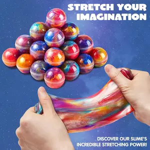 3/12/24pcs Ball Shape Starry Sky Crystal Slime, Colorful Bubble Gum Stress Relief Squishy Toy, Party Favors Novelty Gift (colors Random) Squishies