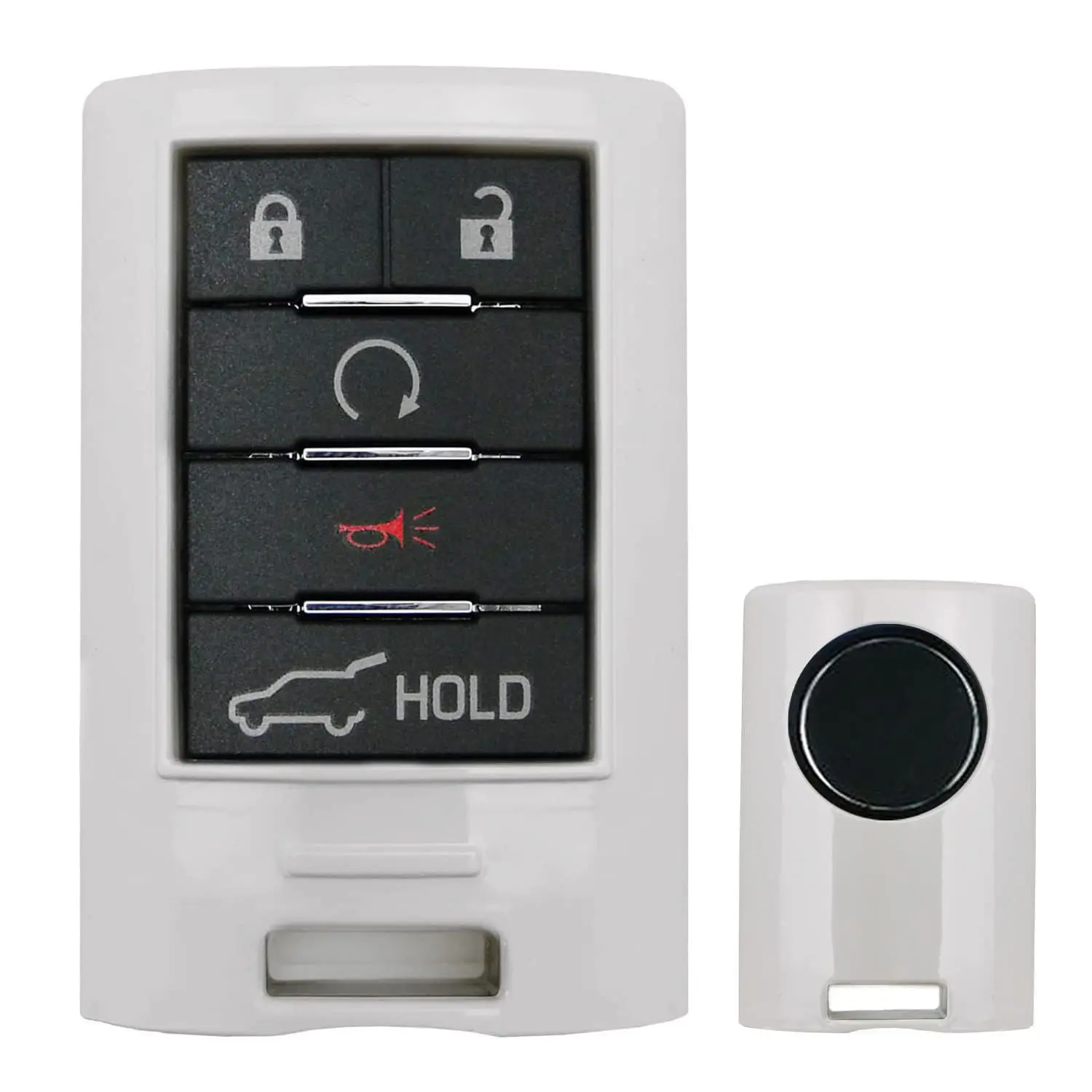 iJDMTOY Exact Fit Glossy White Smart Key Fob Shell Cover For Cadillac ATS CTS DTS XTS SRX STS Escalade or Chevrolet C7 Corvette, etc