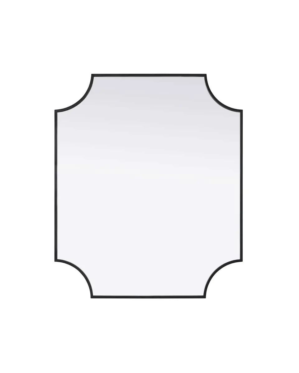 Elegant Kitchen & Bath MR3D3036BLK 30 x 36 in. Notched Metal Mirror, Black