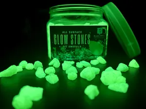 Glow Stones - Emerald 1/2 Inch Glow Stones, Nontoxic Rare Earth Elements, Three Color Options: Sky, Aqua, Emerald, for Landscape & Hardscape Use
