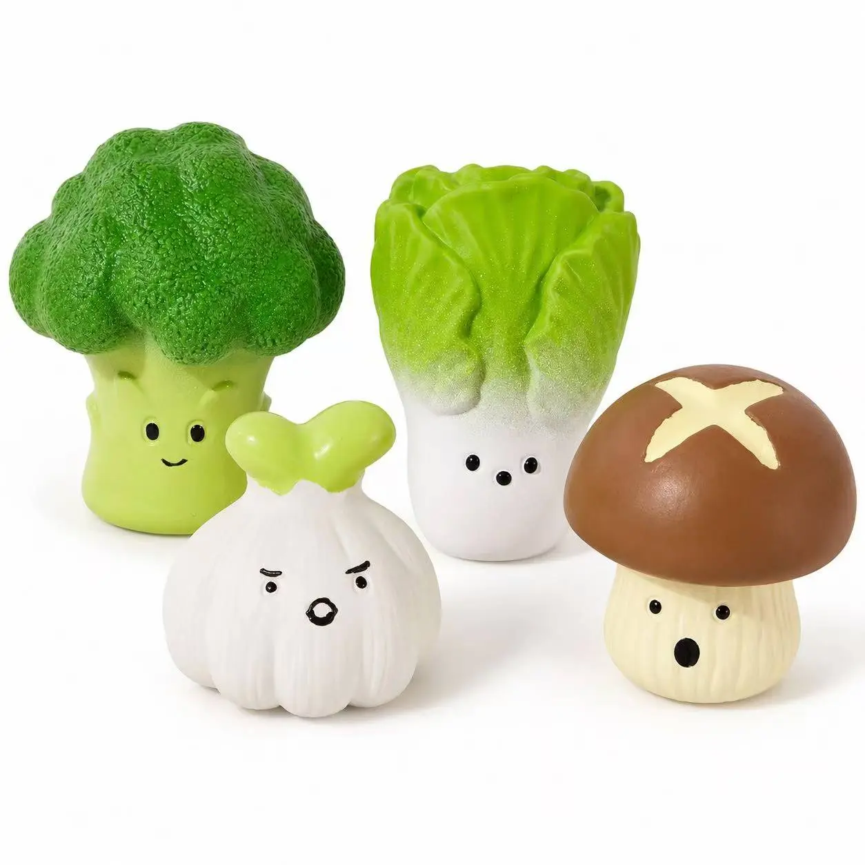 Cute Vegetable Squeaky Dog Toy – Interactive Broccoli, Bok Choy, Garlic & Mushroom Chew Toy for Puppies & Small Dogs