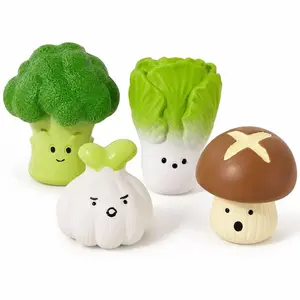 Cute Vegetable Squeaky Dog Toy – Interactive Broccoli, Bok Choy, Garlic & Mushroom Chew Toy for Puppies & Small Dogs