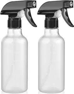 Bealee Spray Bottles 2 Pack, 10 Oz, Mist & Stream, Heavy Duty Spraying Empty Water Sprayer Bottle, BPA Free Plastic Refillable Containers for Cleaning Solutions, Planting, Hair with Measurement