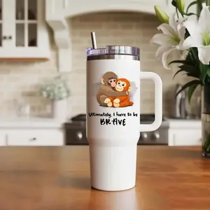 Team Punch Tumbler 40oz, Cute Gift Cup With Handle And Starw