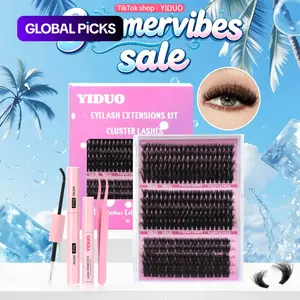 Eyelashes Extension Set, 60D & 80D & Thick Volume Lashes Clusters, Individual Lash Extensions Kit, 10-18mm D Curvature Lash Extensions Kit with Lash Bond and Seal, Lash Remover, Lash Tweezers, DIY Lash Clusters at Home #GLOBAL PICKS