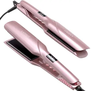 1.75 Inch Hair Straightener, Professional Titanium Plate Hair Straightening Iron, Dual Voltage Flat Iron for Less Frizz, Shinier & Smoother Hair