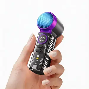Portable Handheld Fan, 13000RPM Adjustable Mini Fan, USB Rechargeable Personal Fan, Digital Display Small Hair Dryer for Home Office Outdoor