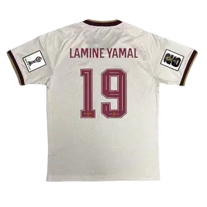 Soccer jersey/26-27 Spain away/World Cup/white/fan version/men's/short sleeved/casual/sports T-shirt/No.19