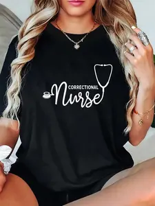 100% Cotton Unisex Stethoscope Correctional Nurse T-Shirt Women'S Men Graphic Tee