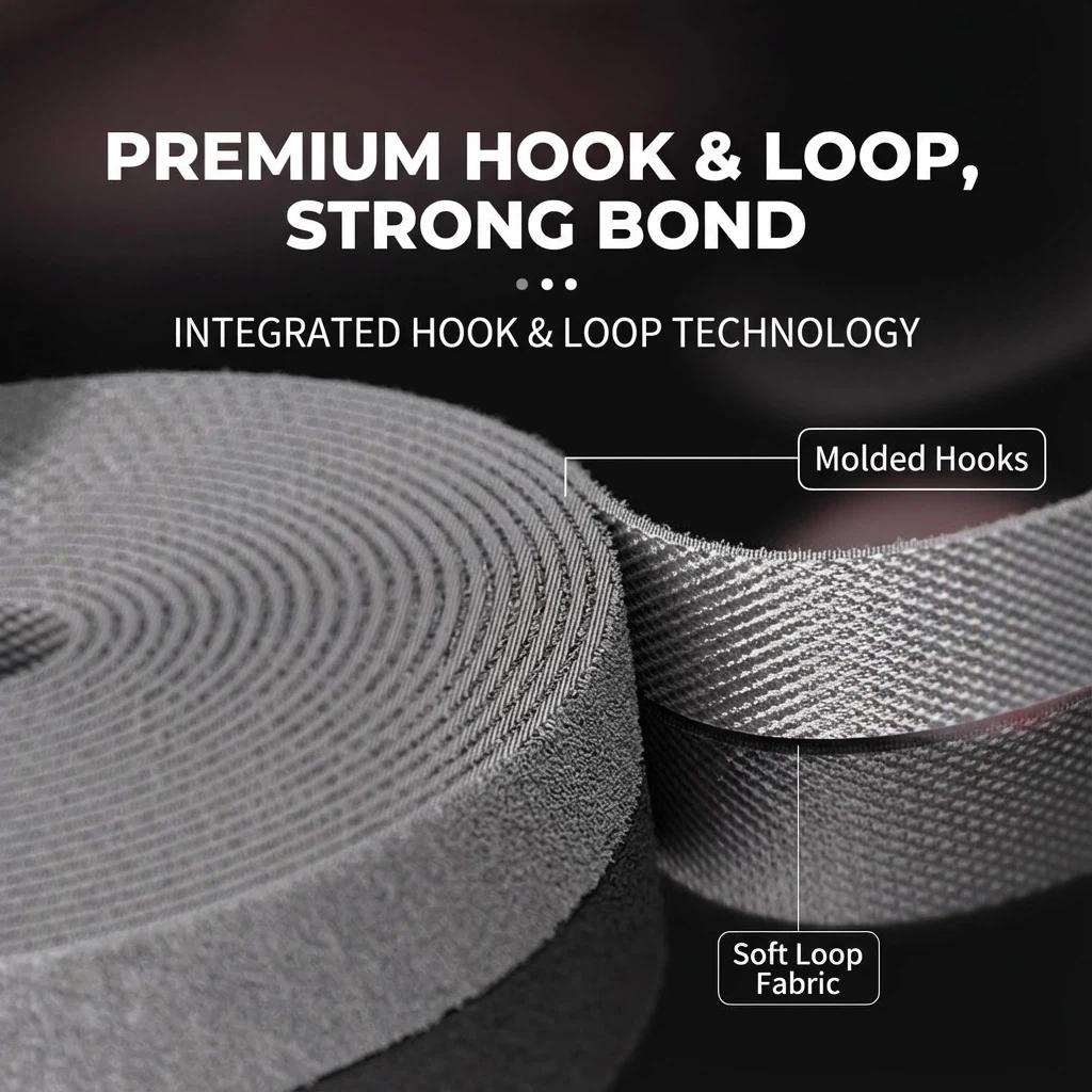 5M*2 Adjustable Magic Cable Ties with Velcro Strap & Hook Loop Fasteners for Efficient Cable Management & Organization #SmartOrganization #CleanSpace