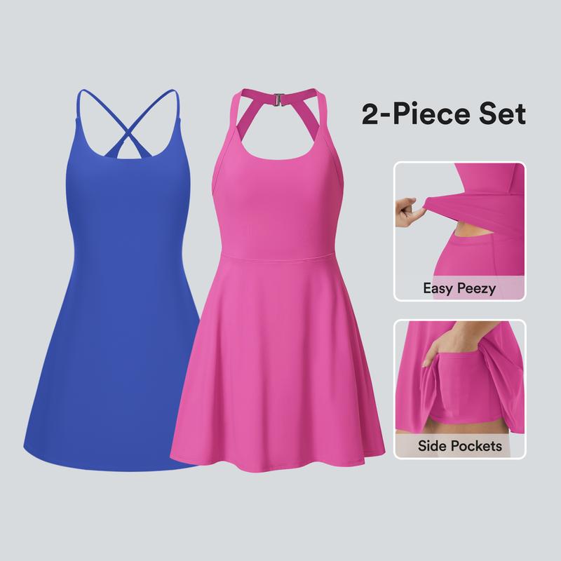 Halara 2-Piece Softlyzero Backless Sleeveless Active Dress Set-Easy Peezy Edition, Summer Dresses, Dance Dresses for Women Halara 2-Piece Softlyzero Backless Sleeveless Active Dress Set-Easy Peezy Edition, Summer Dresses, Dance Dresses for Women