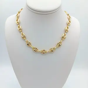 Luxury Thick Link Choker, 14K Gold Plated Fine Jewelry, High Quality - Women's Fashion Accessory